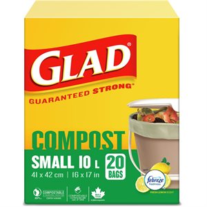 GLAD COMPOSTABLE BAGS SMALL 20EA