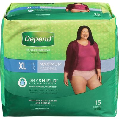 DEPEND UNDERWR WMN MAX ABS XL 15EA