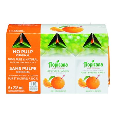 TROPICANA JCE ORANGE PREM PLUS 6x236ML