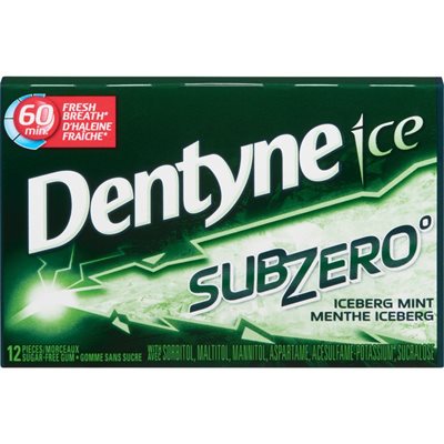 DENTYNE ICE SUBZ ICEBERG MINT 12EA