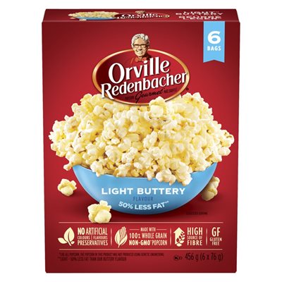 ORVILLE POPCORN PUB BUTTERY LT 6x76G