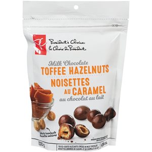 PC MILK CHOC TOFFEE HAZELNUT 250G