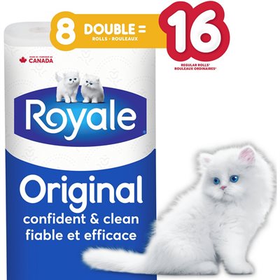 ROYALE BATHROOM TISSUE D8 ROLL 8RL