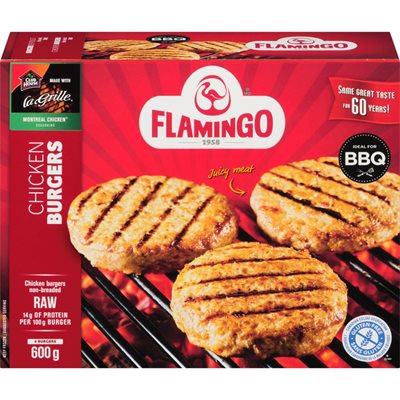 FLAMINGO CHKN BRGR UNCKD UNBRD 600.000G