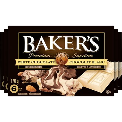 BAKERS CHOC SQUARES WHITE 170G