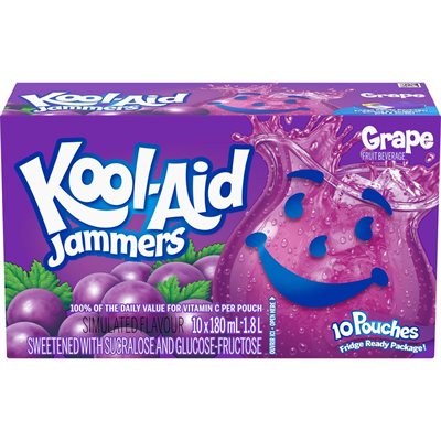 KOOL AID JAMMERS GRAPE 10x180ML