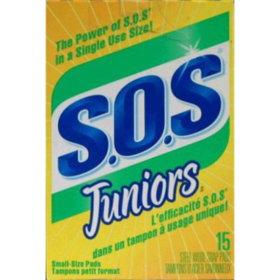 SOS SINGLE USE STEEL WOOL PADS 15EA