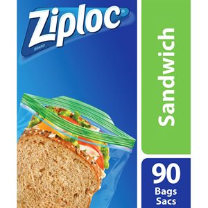 ZIPLOC BAGS SANDWICH 90EA