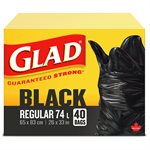 GLAD EASY TIE GARBAGE BAGS REG 40EA