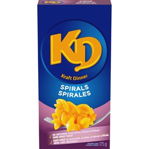 KRAFT DINNER SPIRALS 175.000G
