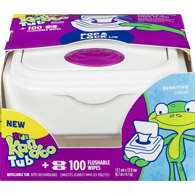 KANDOO WIPES TUB SENSITIVE 100EA