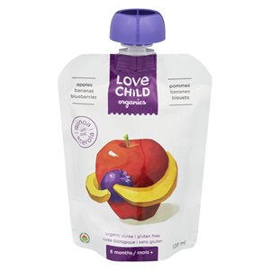LOVE CHILD APLS BANANAS BLBRRY 128ML